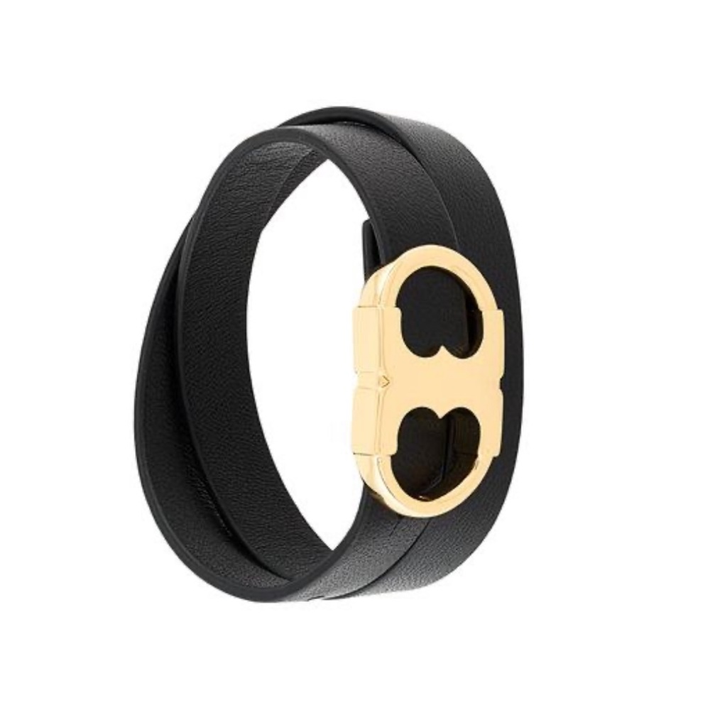Tory Burch GeminiLink Leather DoubleWrap Bracelet